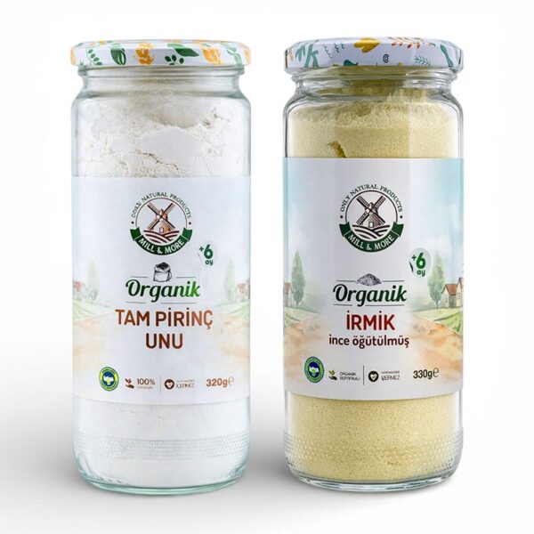 Organik Bebek İrmiği ve Tam Pirinç Unu Seti