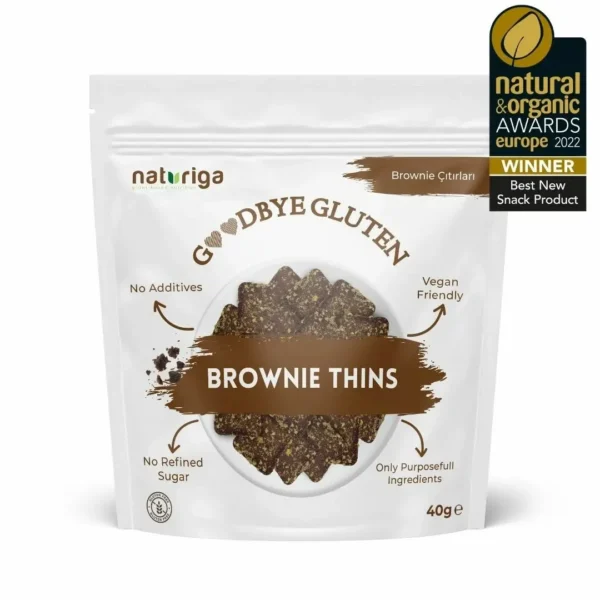 Naturiga Glutensiz Brownie Çıtırları 40 g Tatlı Atıştırmalık • Glutensiz • Vegan • Katkısız