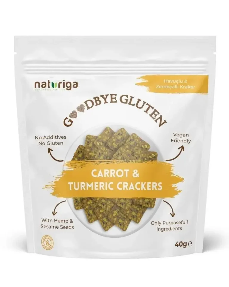 Naturiga Havuçlu & Zerdeçallı Çıtır Kraker 40 g Glutensiz • Vegan • Koruyucusuz • Rafine Şekersiz