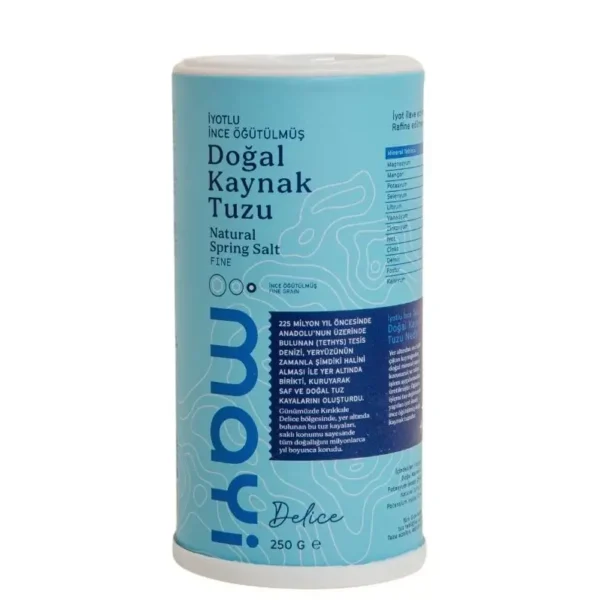 MAYİ ÖĞÜTÜLMÜŞ SOFRA TUZU 250 GR (İYOT İLAVELİ TUZLUKLU)