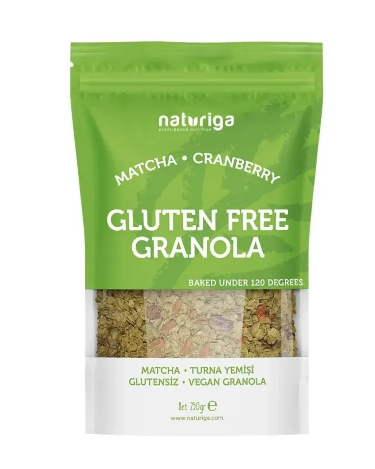 Naturiga Glutensiz Matcha & Turna Yemişli Granola 250 g Geleneksel Matcha Enerjisi • %100 Glutensiz • Katkısız