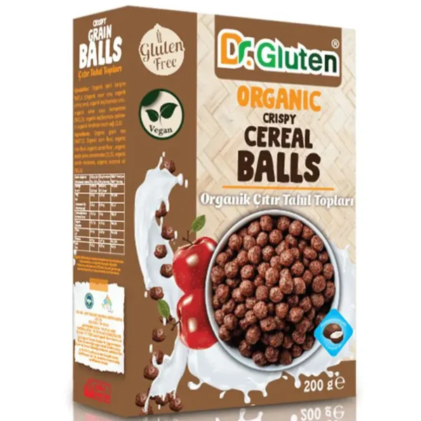 Dr. Gluten Organik Glutensiz Çıtır Tahıl Topları (VEGAN) 200 g