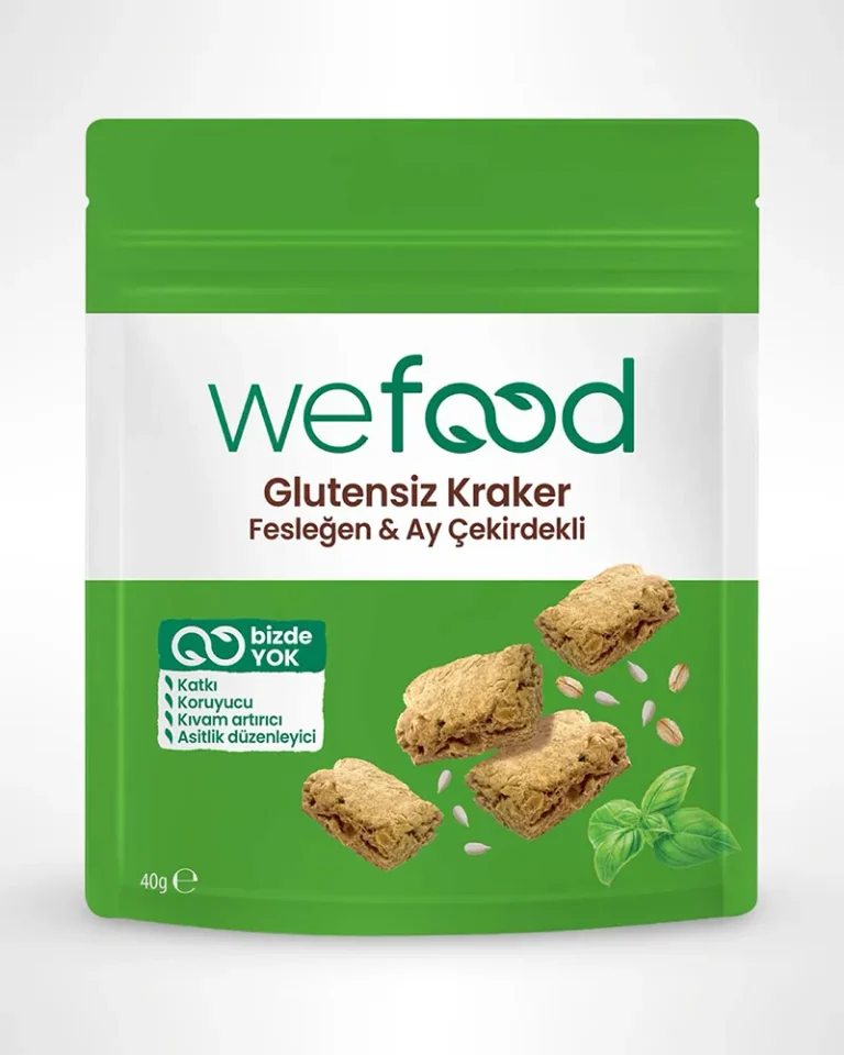 Wefood Glutensiz Fesleğenli Kraker 40 g | Vegan, Katkısız ve Lezzetli Atıştırmalık