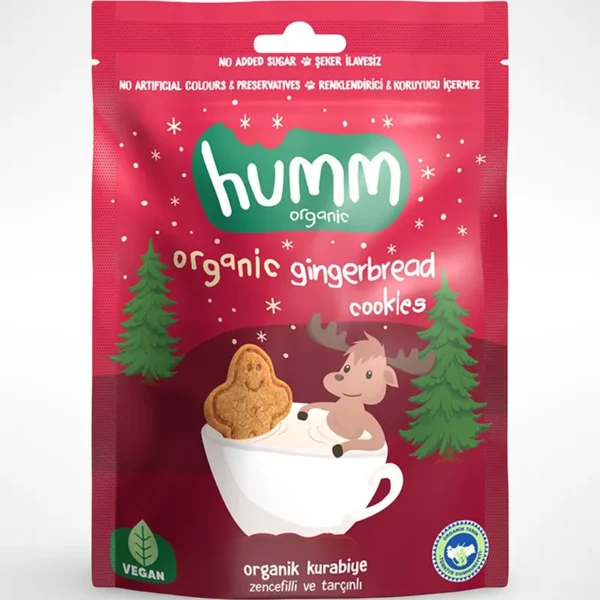 Organik Vegan Zencefilli ve Tarçınlı Kurabiye 55 g (Humm Organic)