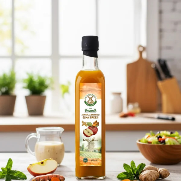 Organik Zencefilli Zerdeçallı Elma Sirkesi 500 ml