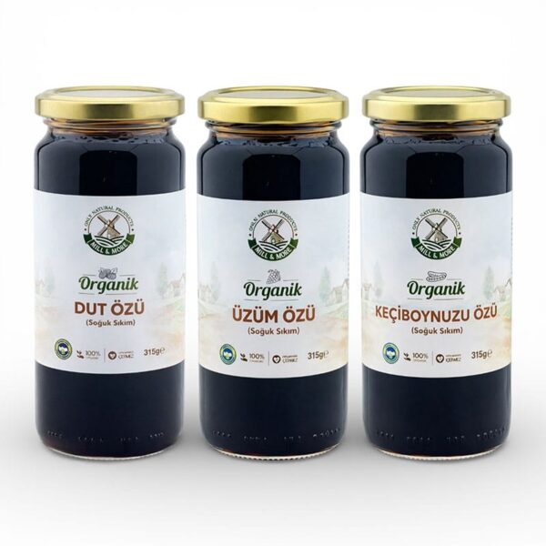 Organik Özler Seti Soğuk Sıkım (Dut, Üzüm, Keçiboynuzu)