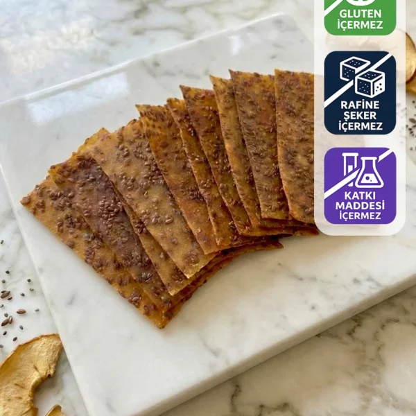 Chia ve Keten Tohumlu Elma Pestili 600 g (Glutensiz - Rafine Şekersiz)