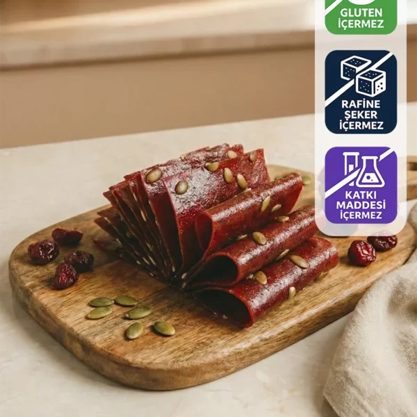 Kabak Çekirdekli Vişne-Nar Pestili 600 g (Glutensiz - Rafine Şekersiz)