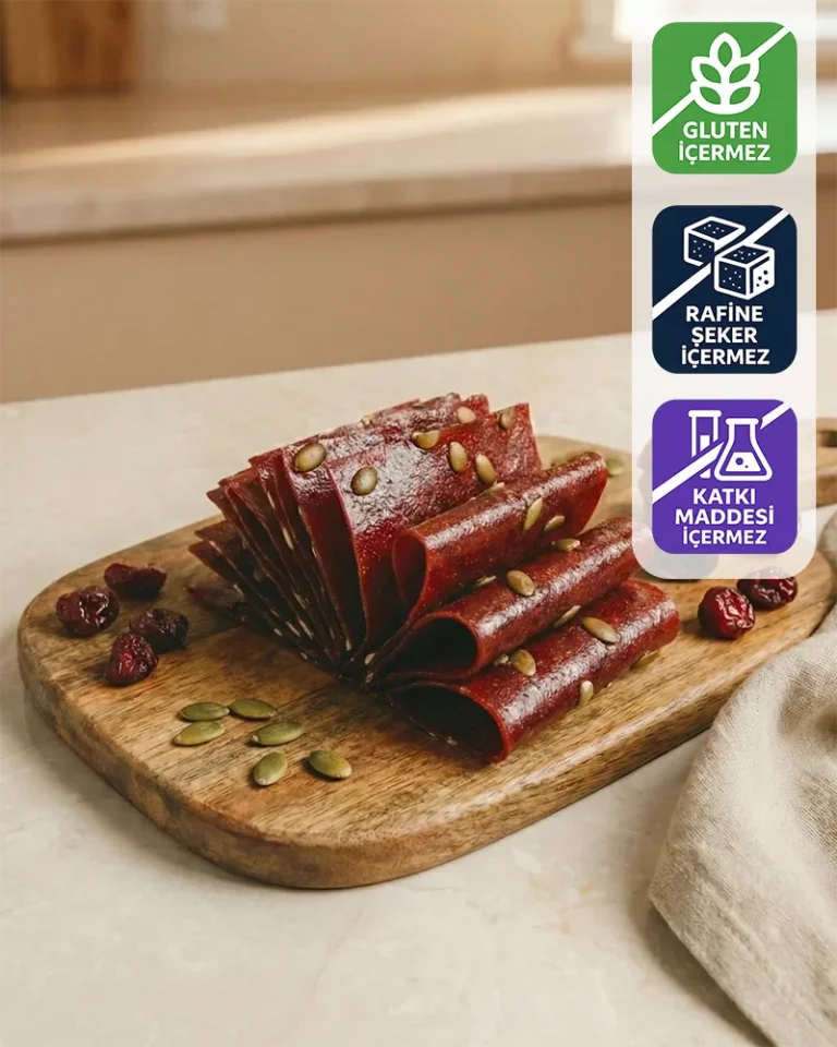 Kabak Çekirdekli Vişne-Nar Pestili 600 g (Glutensiz - Rafine Şekersiz)